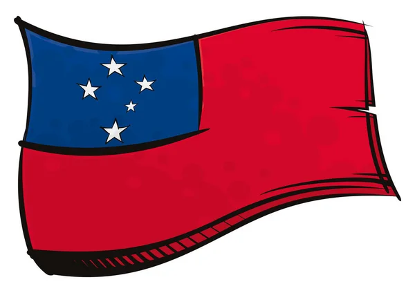 Bandera Nacional Samoa Creada Estilo Pintura Graffiti — Archivo Imágenes Vectoriales