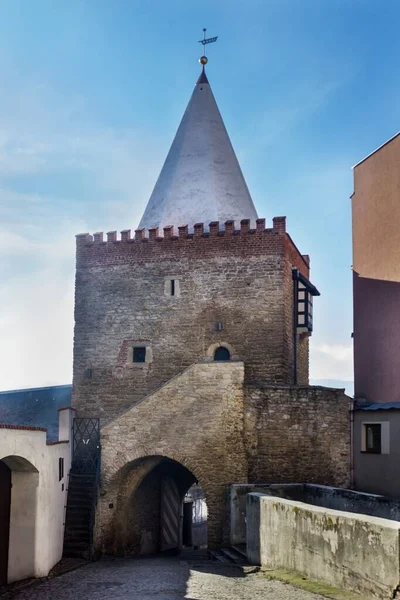 Fortified Tower Entrance Gate Old Town Bystrzyca Klodzka Poland — Stock Photo, Image