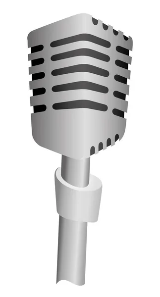 Szürke Zene Mikrofon Elszigetelt Fehér — Stock Vector