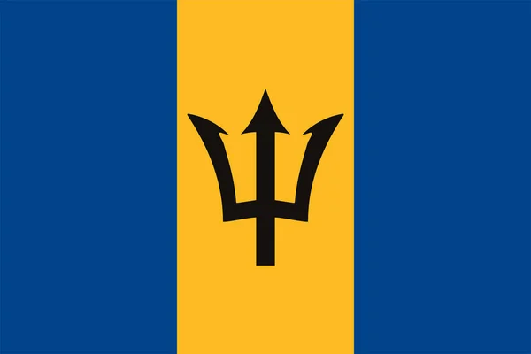 Barbados Vektornemzeti Lobogója — Stock Vector