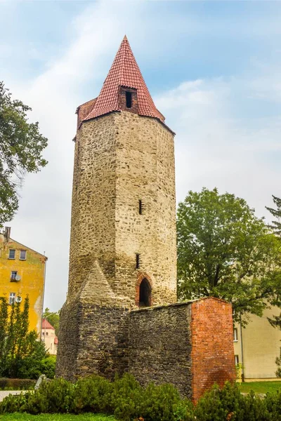 Historischer Alter Verteidigungsturm Strzegom Polen — Stockfoto