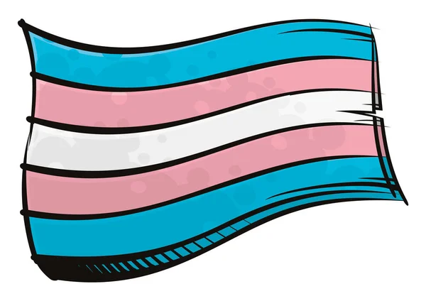 Bandera Orgullo Transgénero Creada Estilo Pintura Graffiti — Vector de stock
