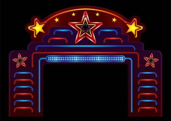 Illuminated Entry Gate Stage Entertainment Event — Stock Vector
