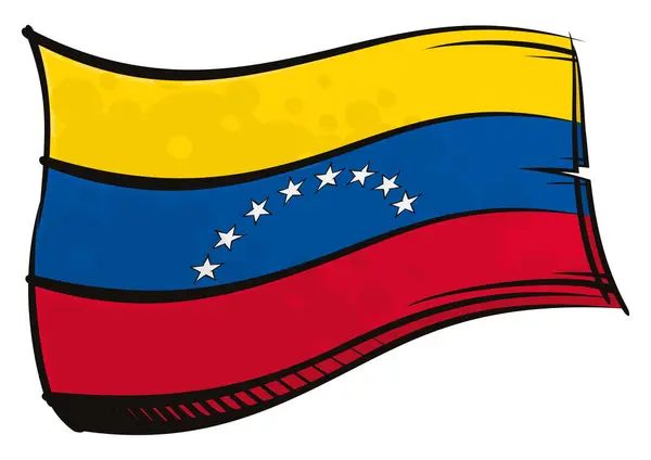 Bandera Nacional República Bolivariana Venezuel Creada Estilo Pintura Graffiti — Vector de stock