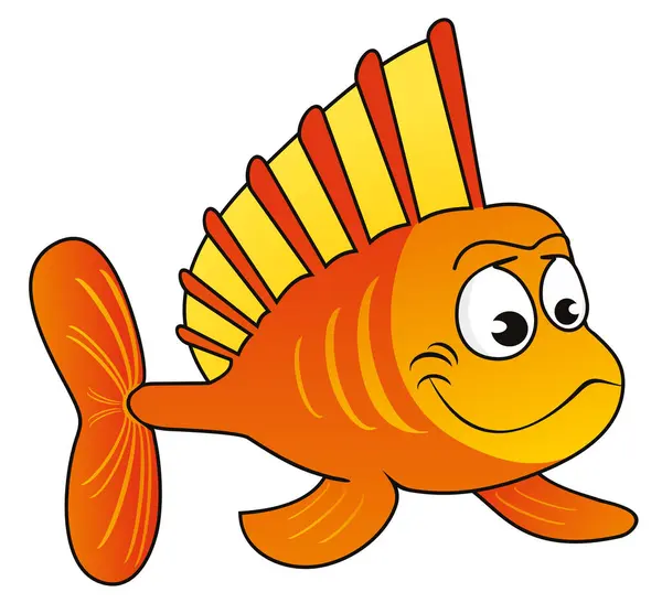 Tropical Fish Created Cartoon Style — Stock Vector