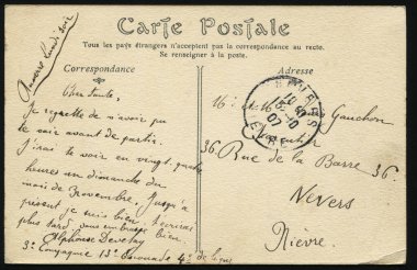 RUSSIA KALININGRAD, 30 Mayıs 2017: Fransa 'nın bastığı kartpostal eski kartpostalı gösteriyor, yaklaşık 1910.