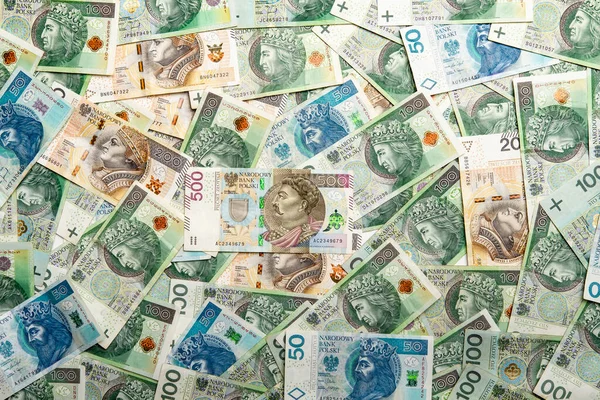 Polské Papírové Peníze Nebo Bankovky — Stock fotografie