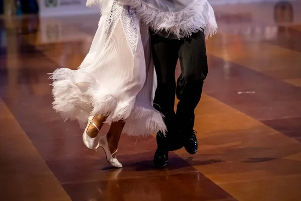 Casal Dança Dança Padrão Pista Dança Fotografias De Stock Royalty-Free