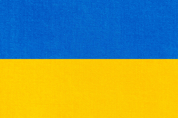 Ukraine flag, Ukrainian flag, national flag of Ukraine with canvas textile