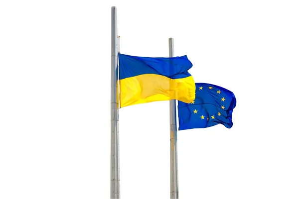 Flags Europe Ukraine Isolated White Background — Stock Photo, Image