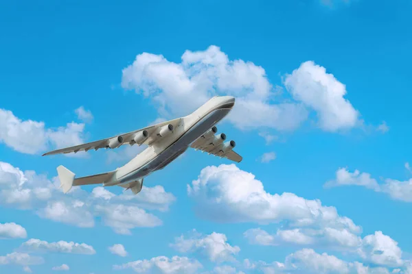 Plane Flight Jet Blue Sky Clouds — Stock Photo, Image