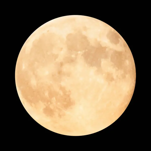 Úplněk Oranžový Měsíc Izolované Černém Pozadí Noci Royalty Free Stock Fotografie