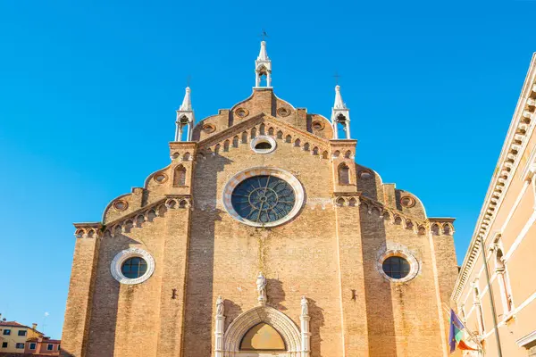 Cihlová Fasáda Baziliky Santa Maria Gloriosa Dei Frari Benátky Itálie Royalty Free Stock Obrázky