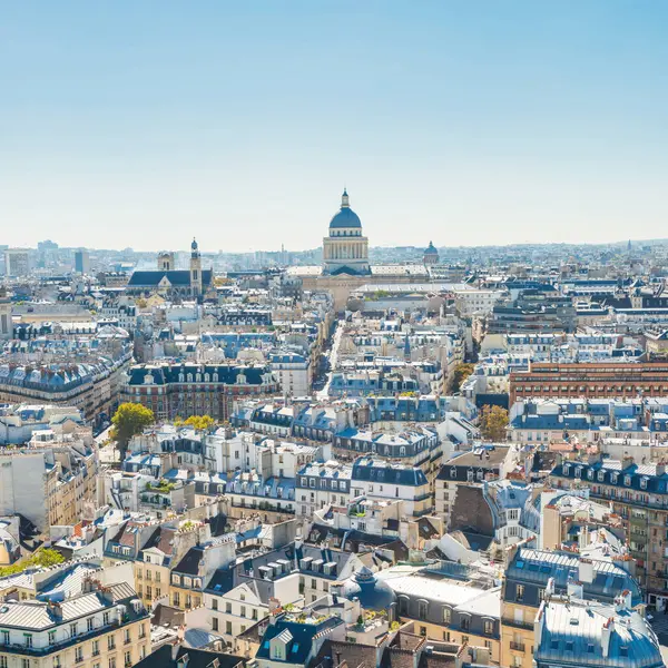 Légi Építészet Tetők Városra Paris Utca Városrészlet Stock Fotó