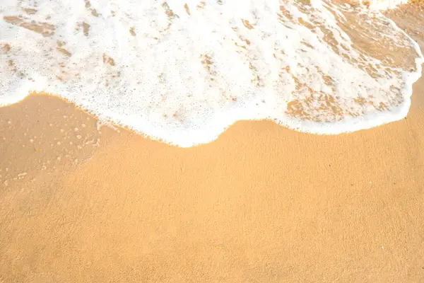 Παραλία Άμμο Και Κύμα Θάλασσα Αφρό Φόντο Παραλία Εικόνα Αρχείου