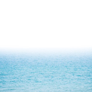 Tasarımınız için mavi deniz suyu beyaz arkaplanda izole edilmiş.