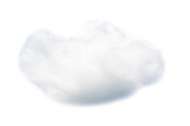 Mavi gökyüzünde bulut, PNG 'de bir beyaz bulut ve gökyüzü beyaz arkaplanda izole.