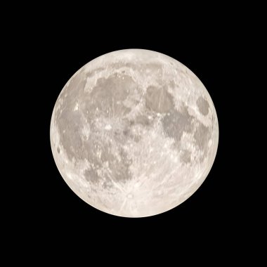 Dolunay gecelerde kara gökyüzünde, ay gece gökyüzünde izole.