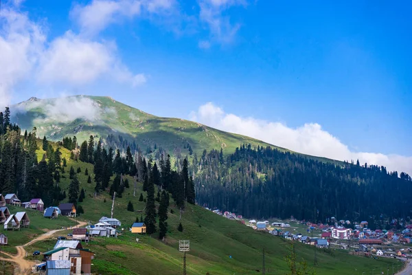 Scenic View Famous Georgian Resort Bakhmaro Mountain Range Clouds — Stockfoto