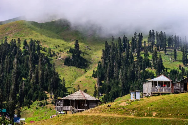 Scenic View Famous Georgian Resort Bakhmaro Mountain Range Clouds — Stock Fotó
