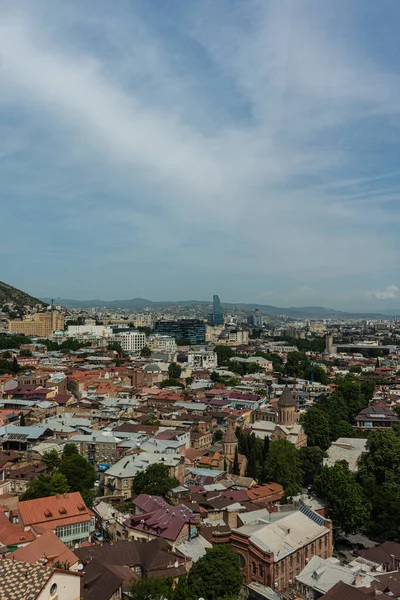 Przegląd Głównych Atrakcji Turystycznych Miasta Old Tbilisi Letni Dzień — Zdjęcie stockowe