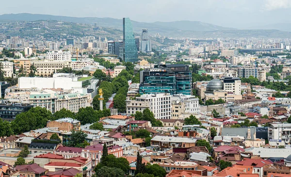 Panoramica Delle Principali Attrazioni Turistiche Della Città Vecchia Tbilisi Nella — Foto Stock