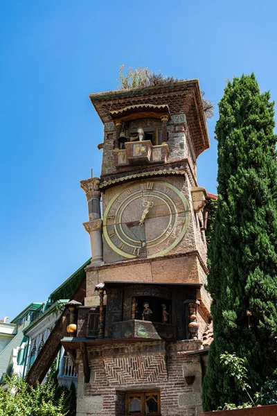 Vallende Klokkentoren Van Poppentheater Oud Tbilisi Zomer Georgië — Stockfoto