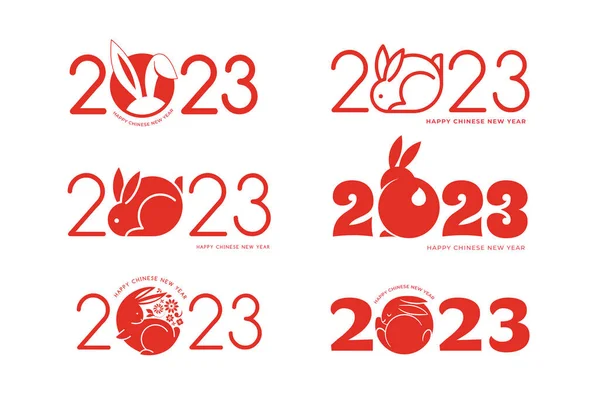 Chinese New Year 2023 Year Rabbit Chinese Zodiac Symbol Lunar — Vettoriale Stock