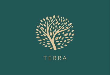 Tree symbol, icon design. Nature, trees illustration, logo concept. Luxury, modern and minimalistic style. Vector illustration