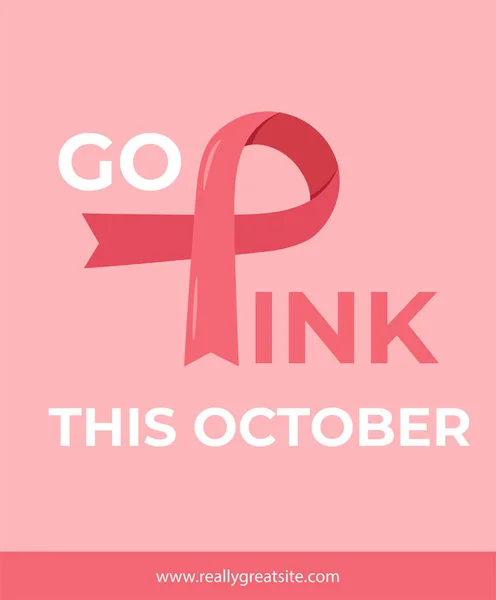 Μήνας Ευαισθητοποίησης Για Τον Καρκίνο Του Μαστού Ροζ Μινιμαλιστικό Σχέδιο — Διανυσματικό Αρχείο