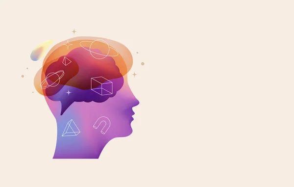 Психологія Сон Концепція Психічного Здоров Ілюстрація Мозок Нейронаука Креативний Плакат — стоковий вектор