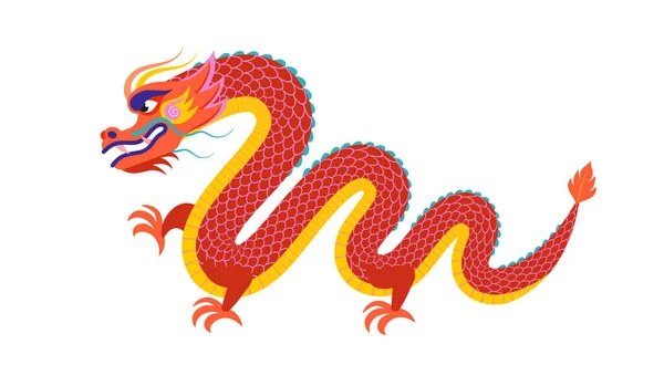 Dragon Kinesiska Nyår Traditionell Kinesisk Drake Karaktär Vektorillustration — Stock vektor