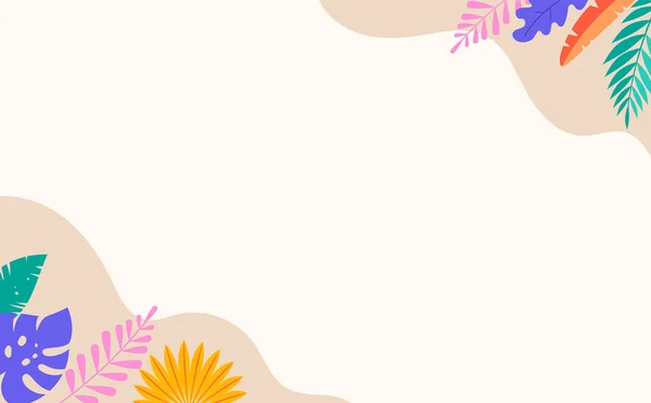 Летний Фон Абстрактный Дизайн Тропическими Листьями Красочные Формы Векторная Иллюстрация — стоковый вектор