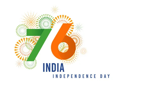 India Giorno Dell Indipendenza Banner Poster Biglietto Auguri Year Anniversary — Vettoriale Stock