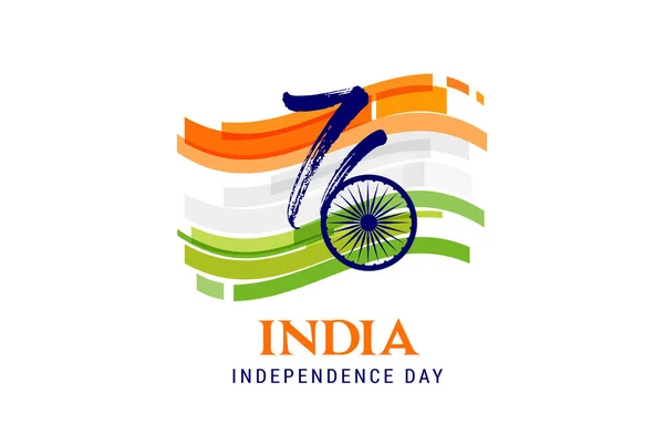 Indie Dzień Niepodległości Sztandar Plakat Kartka Życzeniami Lecie Dzień Niepodległości — Wektor stockowy