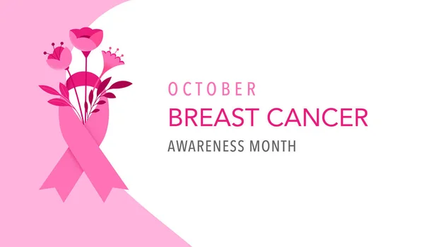 Μήνας Ευαισθητοποίησης Για Τον Καρκίνο Του Μαστού Concept Design Ροζ — Διανυσματικό Αρχείο