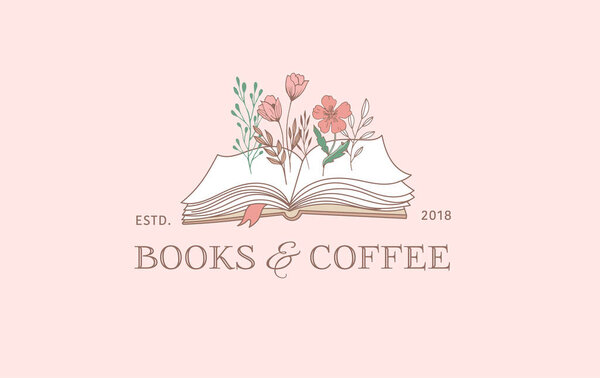 Ручной рисунок пастельных красок книги иллюстрация, печать и логотип. Пост и дизайн сюжета. Винтажный векторный плакат и баннер.