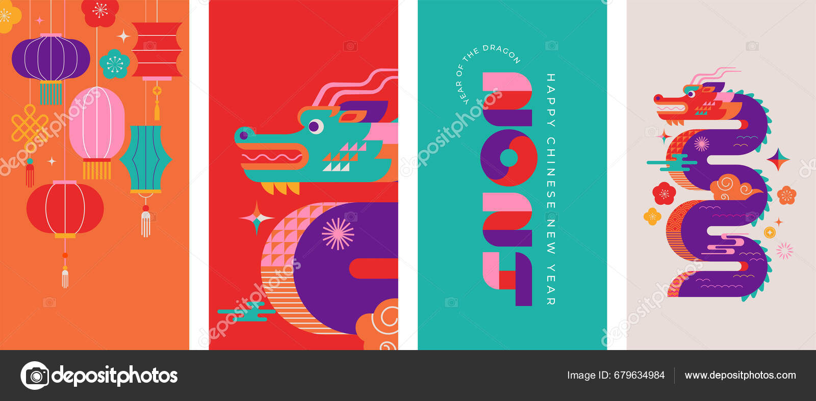 Chinese New Year Banner Design Stock Vector