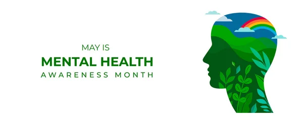 Monat Des Bewusstseins Für Psychische Gesundheit Kampagne Zur Sensibilisierung Für — Stockvektor