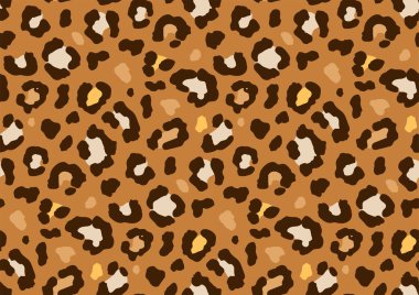 Leopar, Çita, vahşi hayvan deseni, kusursuz desen tasarımı. Leoparlar deri desenli renkli tasarım. Vektör illüstrasyonu