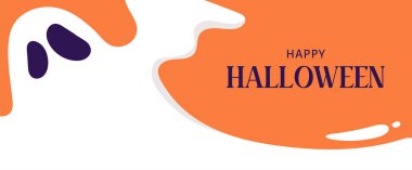 Cadılar Bayramı arka planı, afiş. Hayaletlerle Cadılar Bayramı çizimin kutlu olsun.