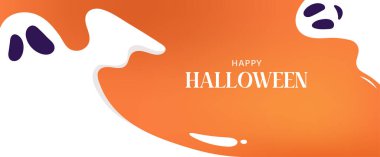 Cadılar Bayramı arka planı, afiş. Hayaletlerle Cadılar Bayramı çizimin kutlu olsun.