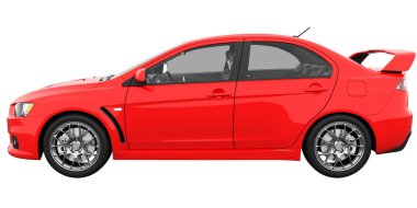 Car isolated - transparent glass - 3d rendering