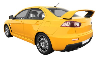 Car isolated - transparent glass - 3d rendering