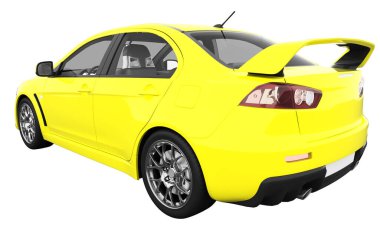 Car isolated - transparent glass - 3d rendering