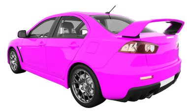 Car isolated - transparent glass - 3d rendering