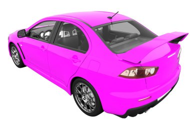 Car isolated - transparent glass - 3d rendering