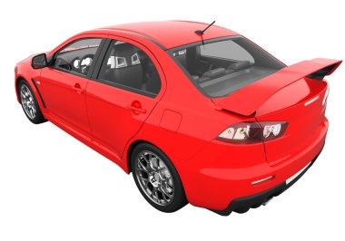 Car isolated - transparent glass - 3d rendering