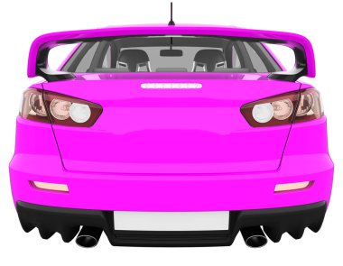 Car isolated - transparent glass - 3d rendering