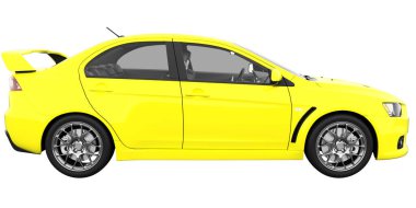 Car isolated - transparent glass - 3d rendering